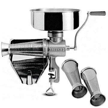 Maszynka do przecierania pomidorów malin i owoców Inox 5 Reber 3 Sita